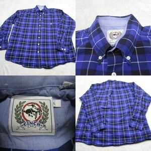 Cinch Shirt Mens Large Blue Plaid Western Long Sleeve Midweight Fits‎ XXL